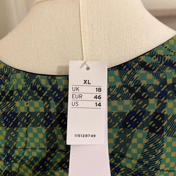 Topshop Green Plaid Cut Out Dress NWT - Picture 4 of 6